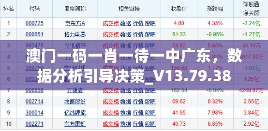 澳门一码一肖一待一中广东，数据分析引导决策_V13.79.38