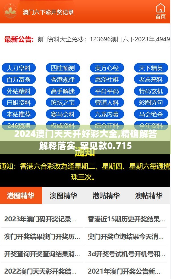 2024澳门天天开好彩大全,精确解答解释落实_罕见款0.715