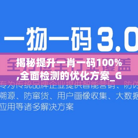 揭秘提升一肖一码100%,全面检测的优化方案_GM款2.855