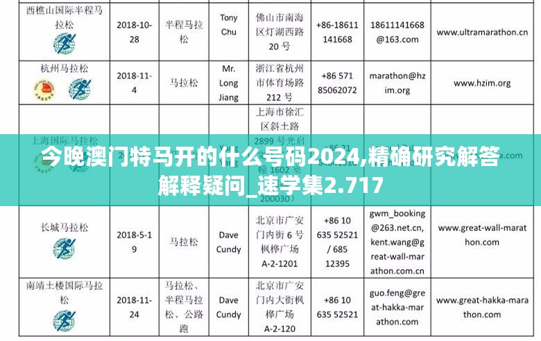 今晚澳门特马开的什么号码2024,精确研究解答解释疑问_速学集2.717