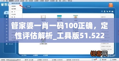 管家婆一肖一码100正确，定性评估解析_工具版51.522