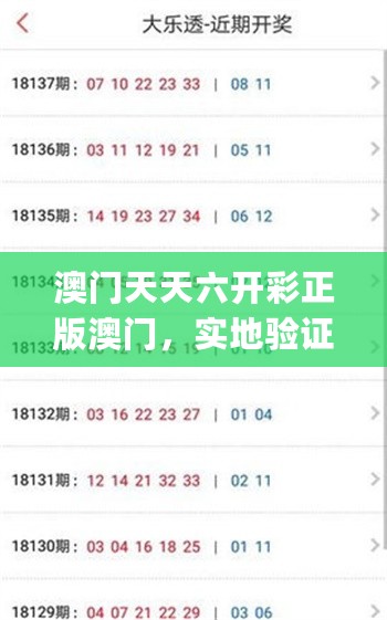 澳门天天六开彩正版澳门，实地验证分析策略_yShop95.937
