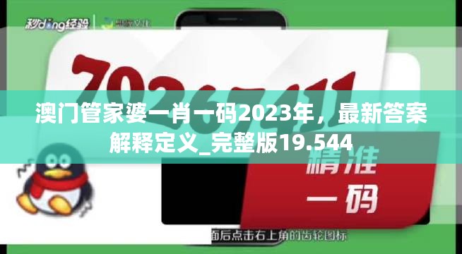 澳门管家婆一肖一码2023年，最新答案解释定义_完整版19.544