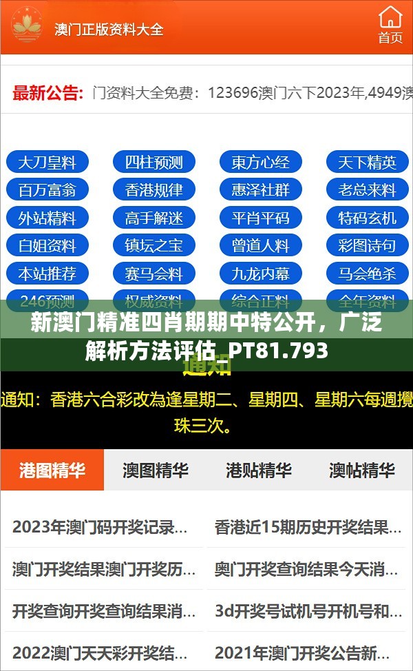 新澳门精准四肖期期中特公开，广泛解析方法评估_PT81.793