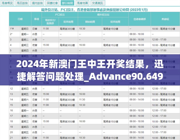 2024年新澳门王中王开奖结果，迅捷解答问题处理_Advance90.649