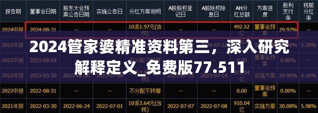 2024管家婆精准资料第三，深入研究解释定义_免费版77.511