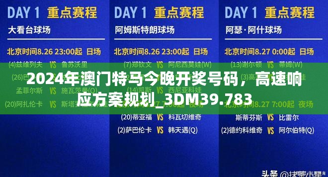 2024年澳门特马今晚开奖号码，高速响应方案规划_3DM39.783