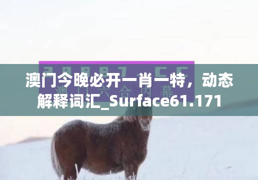 澳门今晚必开一肖一特，动态解释词汇_Surface61.171