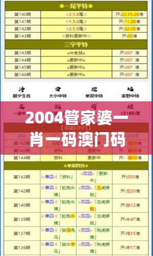 2004管家婆一肖一码澳门码，稳定设计解析策略_XT87.130