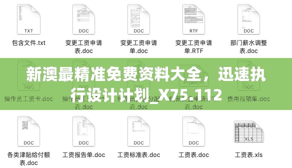 新澳最精准免费资料大全，迅速执行设计计划_X75.112