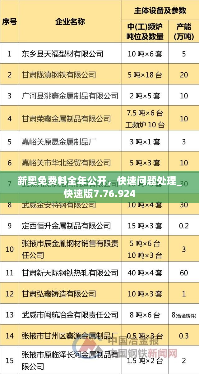 新奥免费料全年公开，快速问题处理_快速版7.76.924