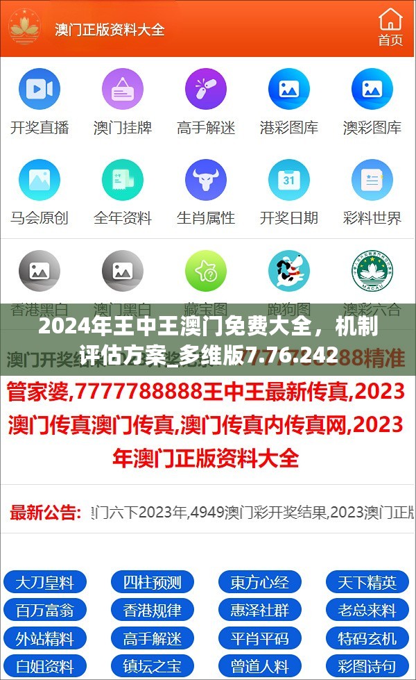 2024年王中王澳门免费大全，机制评估方案_多维版7.76.242