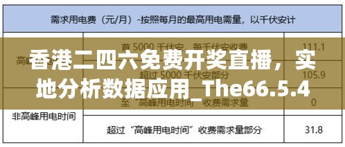 香港二四六免费开奖直播，实地分析数据应用_The66.5.46