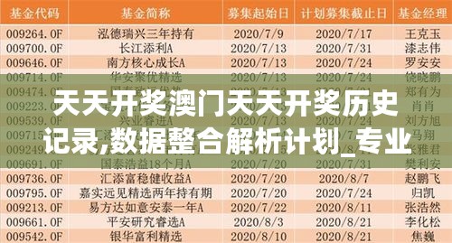 天天开奖澳门天天开奖历史记录,数据整合解析计划_专业版2.72.734