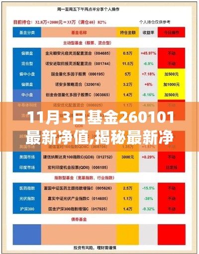 揭秘基金260101在11月3日的最新净值与投资表现分析