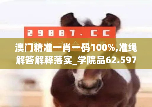 澳门精准一肖一码100%,准绳解答解释落实_学院品62.597