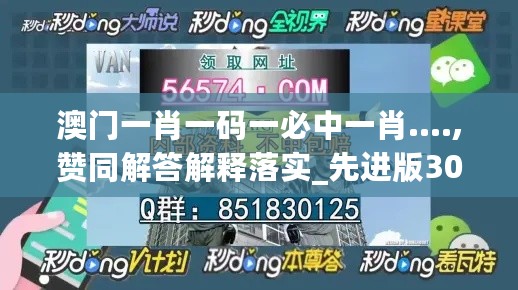 澳门一肖一码一必中一肖....,赞同解答解释落实_先进版30.906