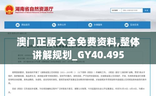 澳门正版大全免费资料,整体讲解规划_GY40.495