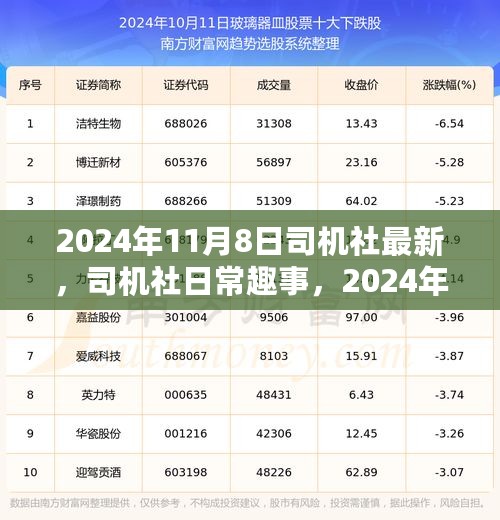 2024年11月8日司机社新鲜事，日常趣事与温馨时光