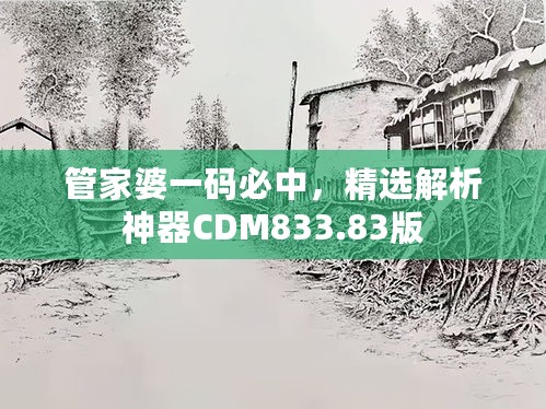 管家婆一码必中，精选解析神器CDM833.83版