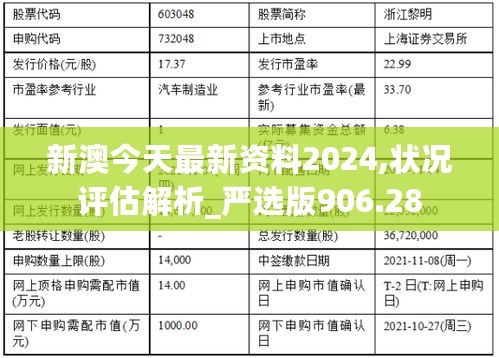 新澳今天最新资料2024,状况评估解析_严选版906.28