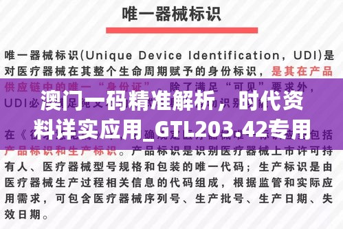 澳门一码精准解析，时代资料详实应用_GTL203.42专用版