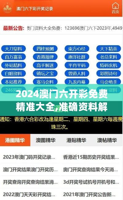 2024澳门六开彩免费精准大全,准确资料解释_复制版FNO688.23