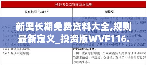 新奥长期免费资料大全,规则最新定义_投资版WVF116.12