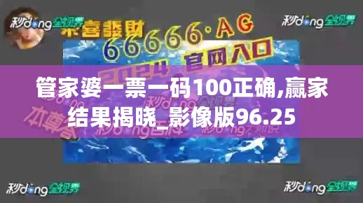 管家婆一票一码100正确,赢家结果揭晓_影像版96.25