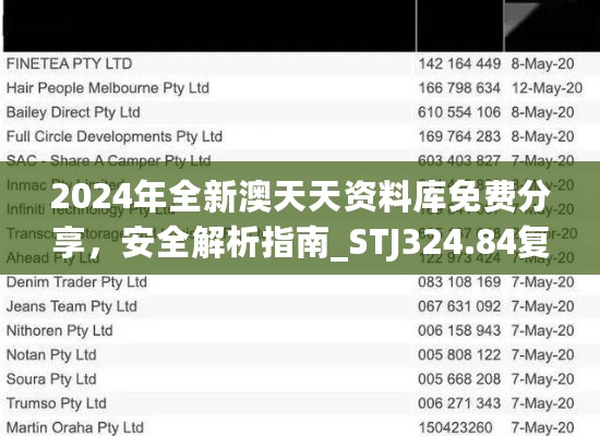 2024年全新澳天天资料库免费分享，安全解析指南_STJ324.84复刻版