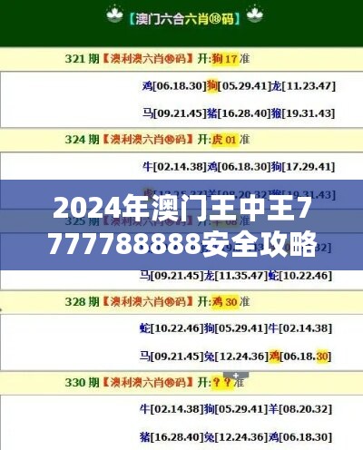 2024年澳门王中王7777788888安全攻略深度解析：KHE960.53个人版