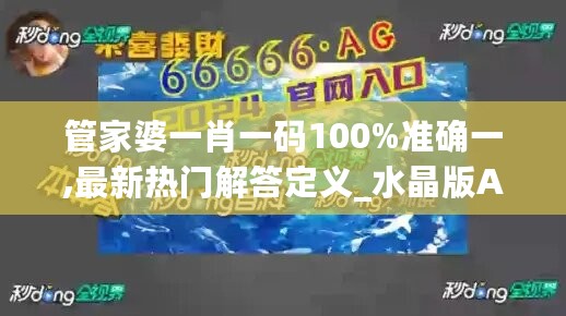 管家婆一肖一码100%准确一,最新热门解答定义_水晶版AKD55.87