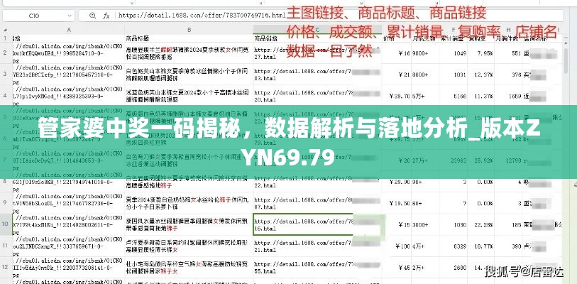 管家婆中奖一码揭秘，数据解析与落地分析_版本ZYN69.79