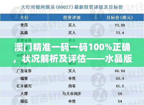 澳门精准一码一码100%正确，状况解析及评估——水晶版ERV947.65