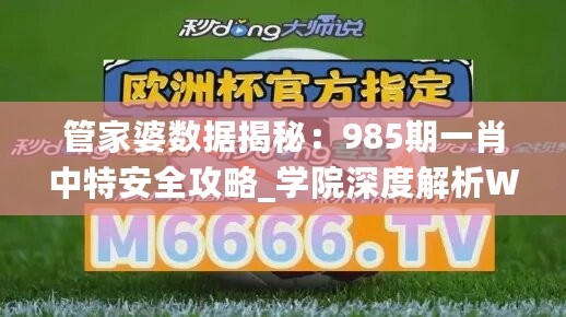 管家婆数据揭秘：985期一肖中特安全攻略_学院深度解析WKX730.58