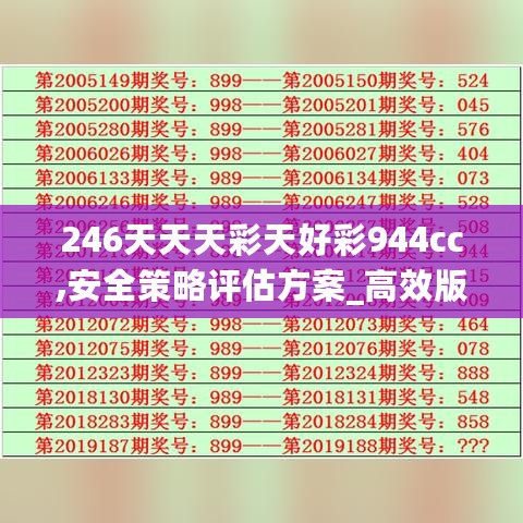 246天天天彩天好彩944cc,安全策略评估方案_高效版WUS524.01