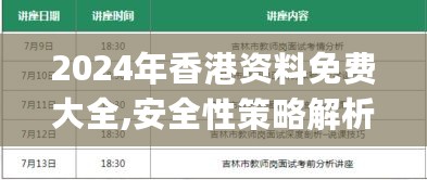 2024年香港资料免费大全,安全性策略解析_内置版VLB362.52