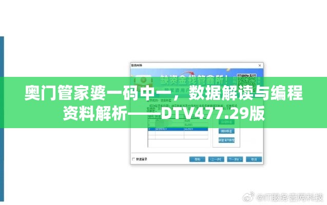 奥门管家婆一码中一，数据解读与编程资料解析——DTV477.29版