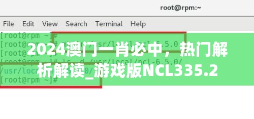 2024澳门一肖必中，热门解析解读_游戏版NCL335.2