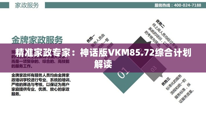 精准家政专家：神话版VKM85.72综合计划解读