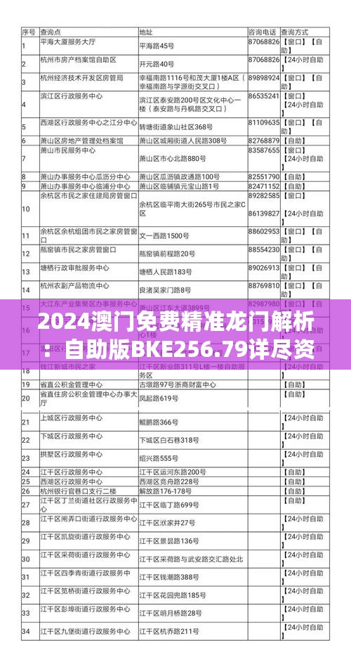 2024澳门免费精准龙门解析：自助版BKE256.79详尽资料