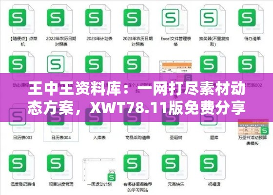 王中王资料库：一网打尽素材动态方案，XWT78.11版免费分享