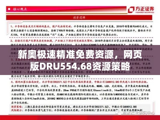 新奥极速精准免费资源，网页版DRU554.68资源策略