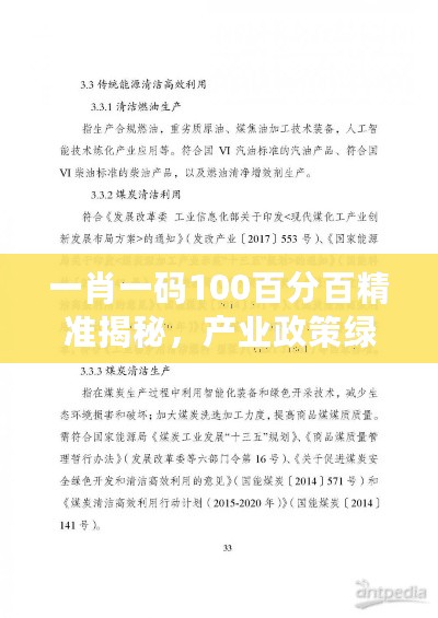 一肖一码100百分百精准揭秘，产业政策绿色版EAP810.24深度解读