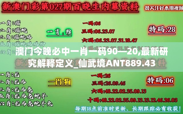 澳门今晚必中一肖一码90—20,最新研究解释定义_仙武境ANT889.43