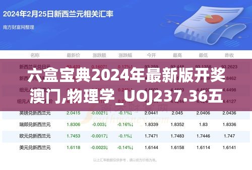 六盒宝典2024年最新版开奖澳门,物理学_UOJ237.36五行变