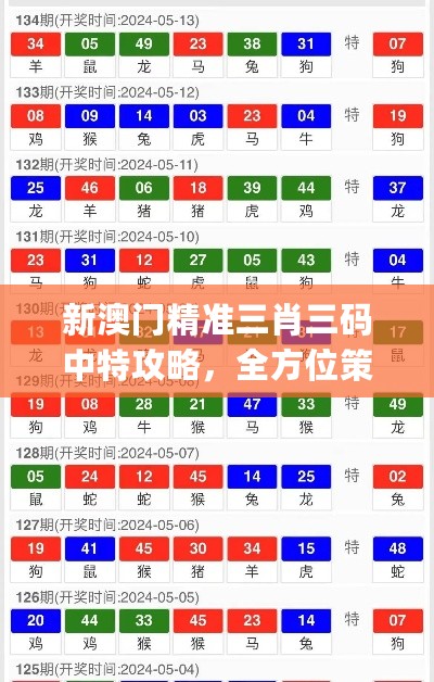 新澳门精准三肖三码中特攻略，全方位策略布局_GYI47.837升级版