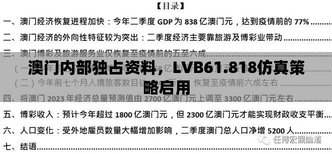 澳门内部独占资料，LVB61.818仿真策略启用