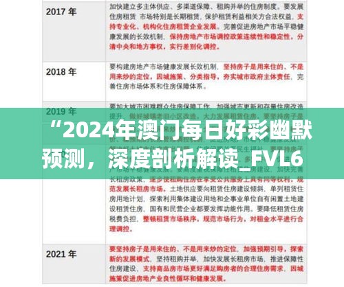 “2024年澳门每日好彩幽默预测，深度剖析解读_FVL62.841VR版本”