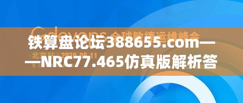 铁算盘论坛388655.com——NRC77.465仿真版解析答疑专区